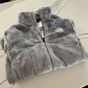 The North Face Light Gray Fleece Zip-Up Jacket